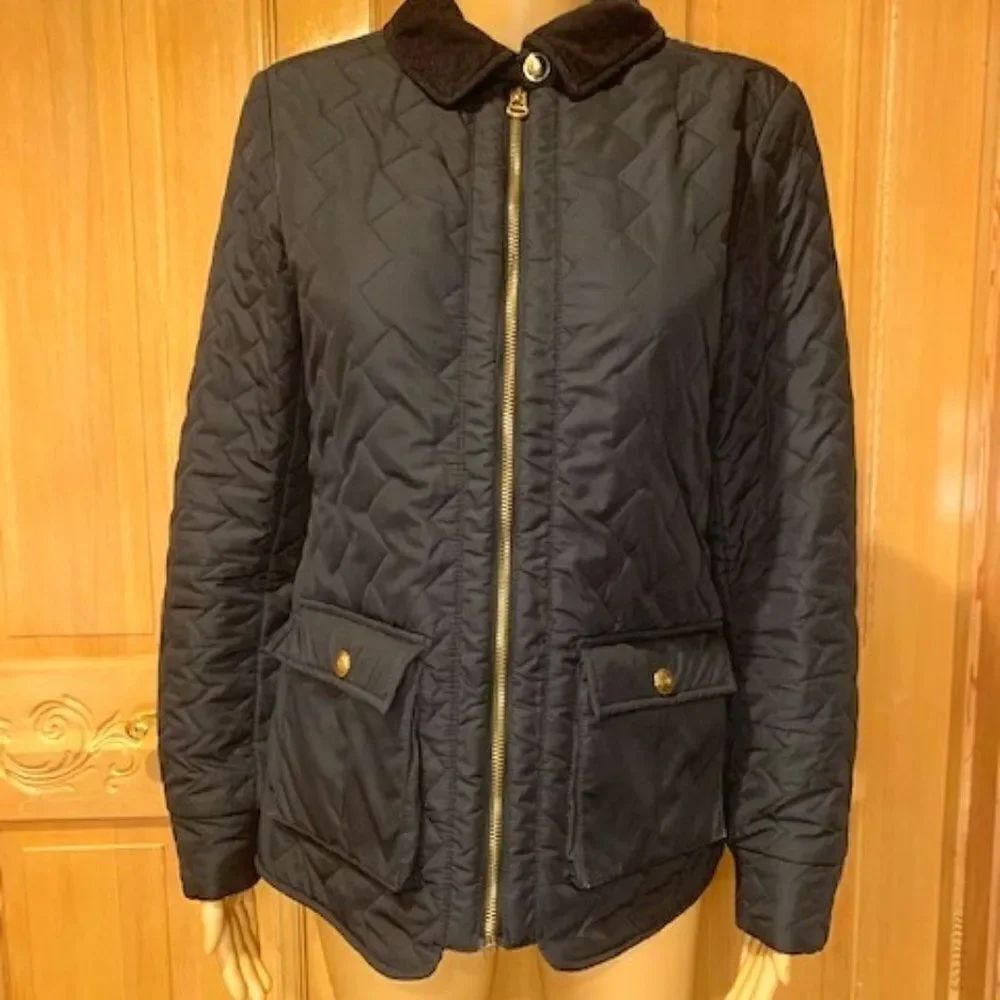 Tommy Hilfiger Womens black quilted jacket size SP